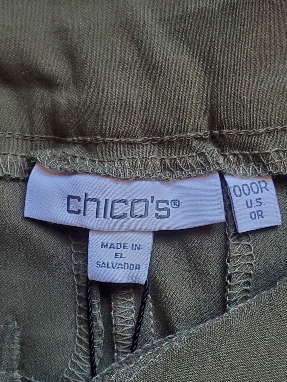 ♤ Chicos Brigitte Crop Wide Leg Pull On Pants Olive Green Chicos Size 000R NWT - Picture 2 of 9
